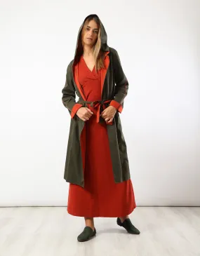 Double face coat with hoodie