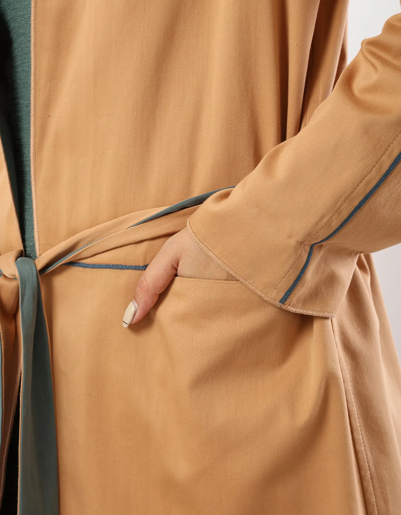 Double face coat with hoodie