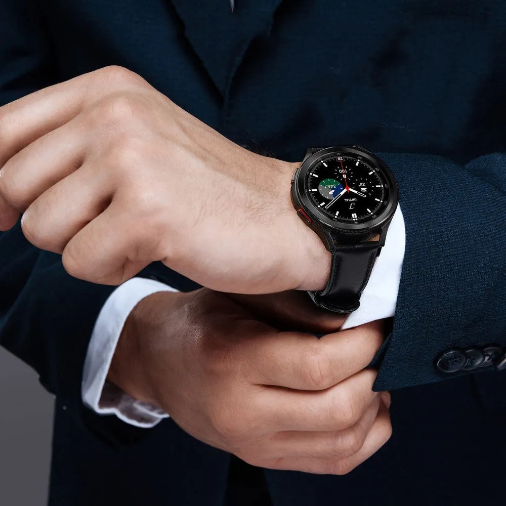 Dux Ducis - Samsung Galaxy Watch 7 (40mm) Genuine Leather Band 20mm (Wrist Circumference: 170-220mm) - Black