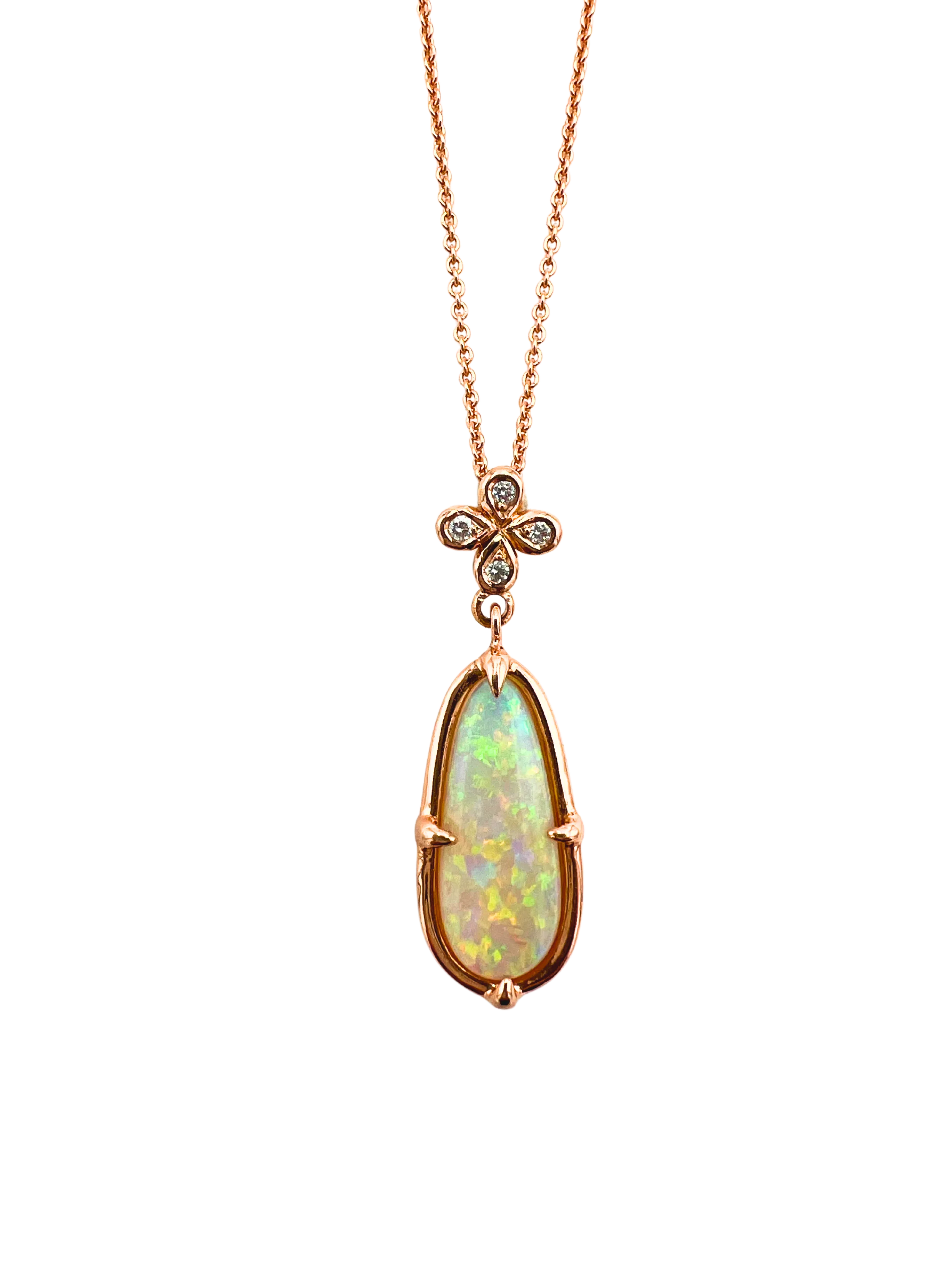 Elongated Australian Opal Pendant- One of a Kind