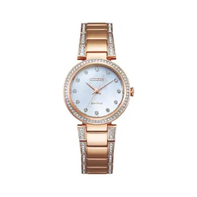 EM0843-51D - Ladies Rose Gold Eco-Drive Dress Watch