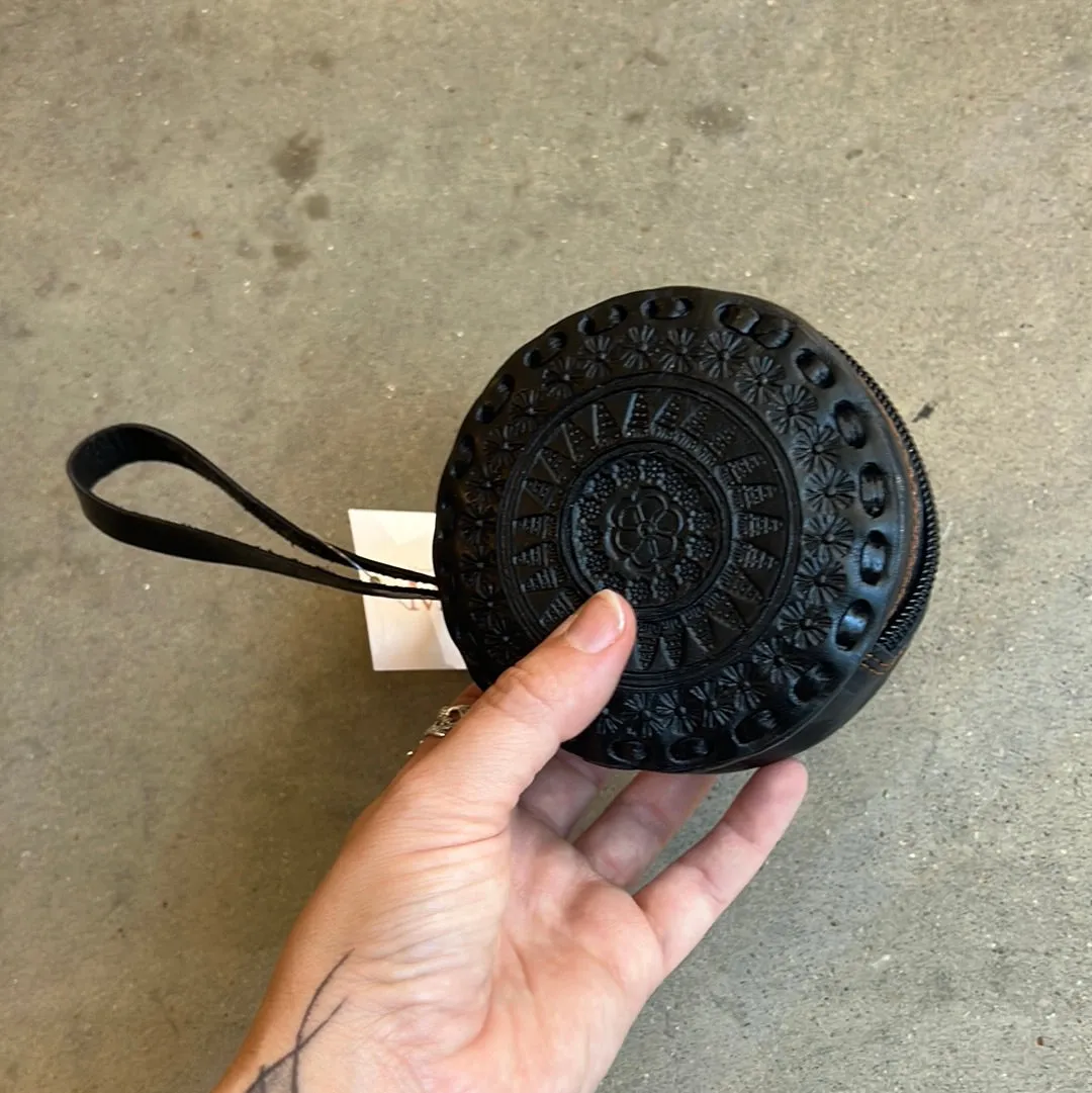 Embossed Circle Wristlet