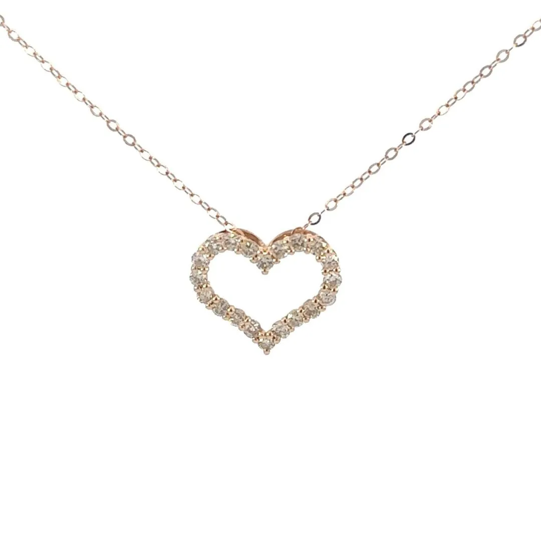 Emilia Heart Necklace - Rose Gold