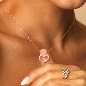 Emilia Heart Necklace - Rose Gold