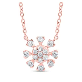 Enchanting Rose Gold Diamond Cluster Necklace