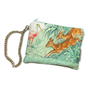 Equateur Vintage Silk Scarf Wristlet Bag