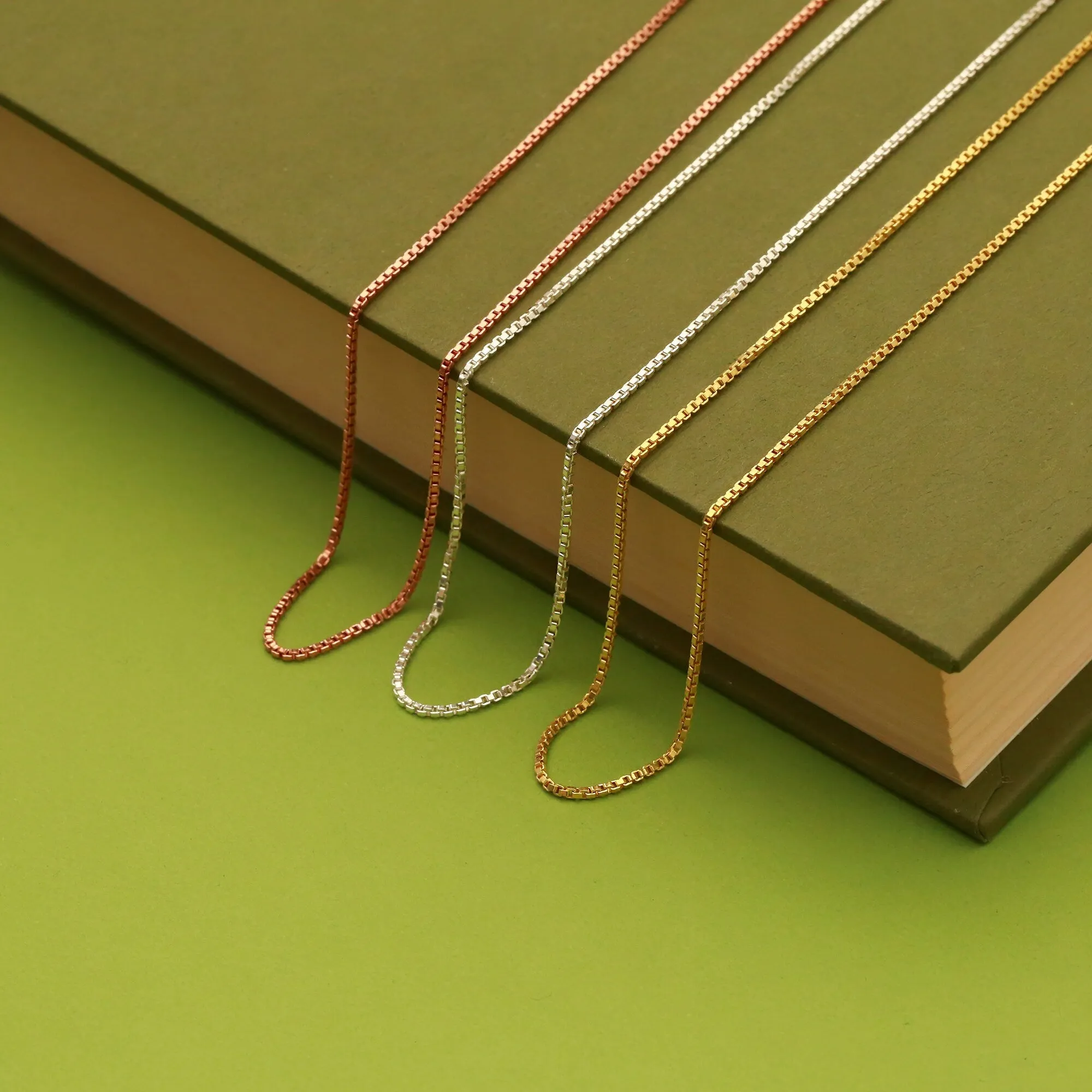 'Essence' 14K Gold Box Chain Necklace