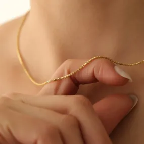 'Essence' 14K Gold Box Chain Necklace