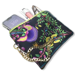 Flora Nero Vintage Silk Scarf Grand Wristlet Bag