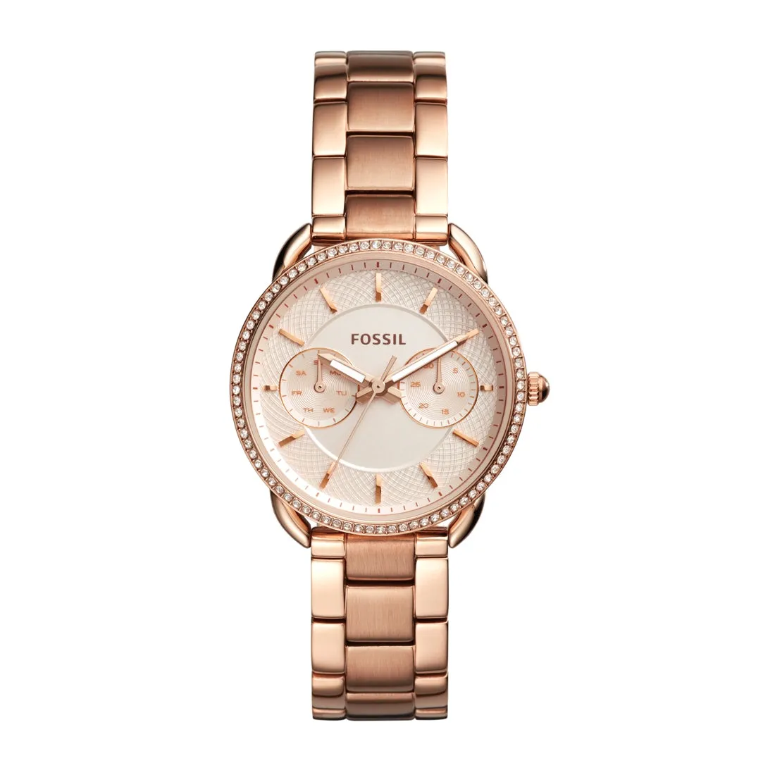 Fossil Ladies Tailor Rose Gold Face Band Model ES4264