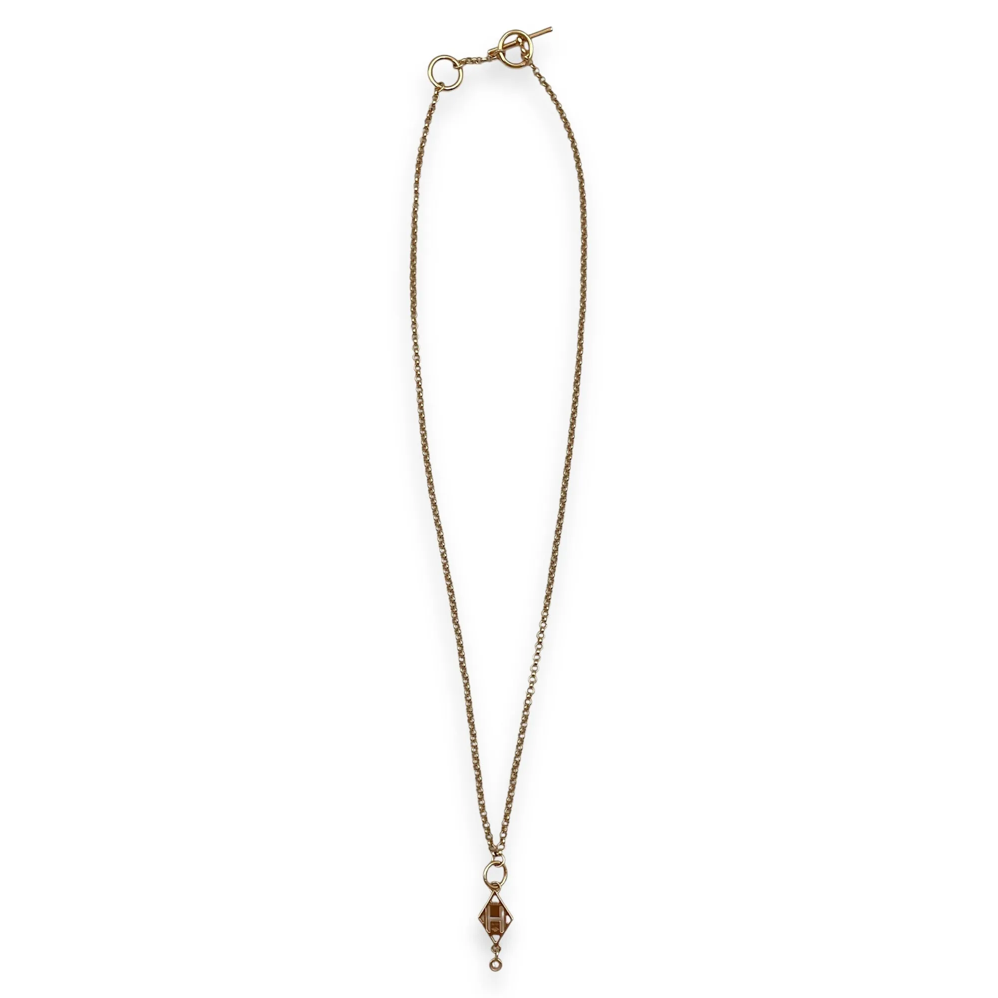 Gambade H Necklace in 18k Rose Gold Hardware