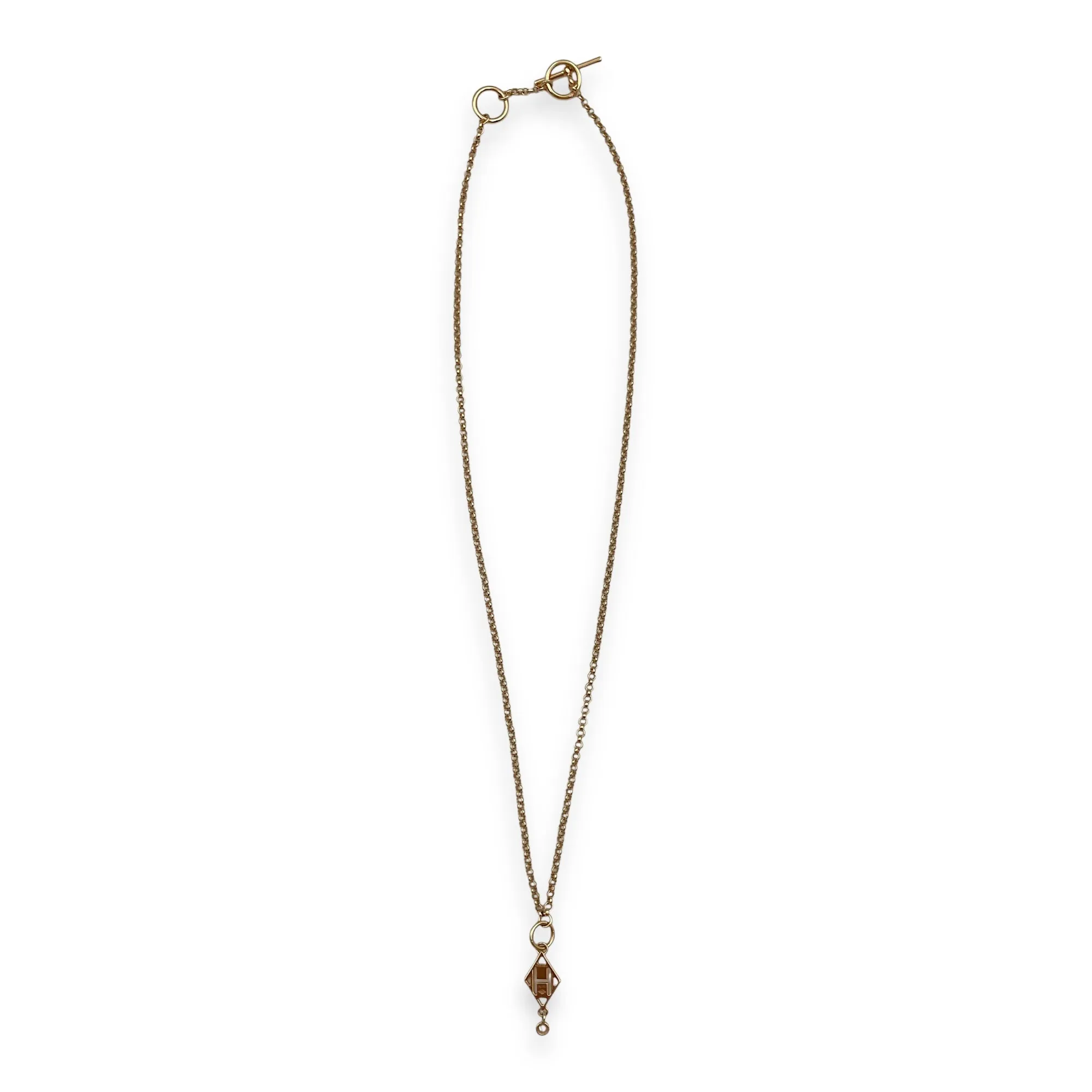 Gambade H Necklace in 18k Rose Gold Hardware