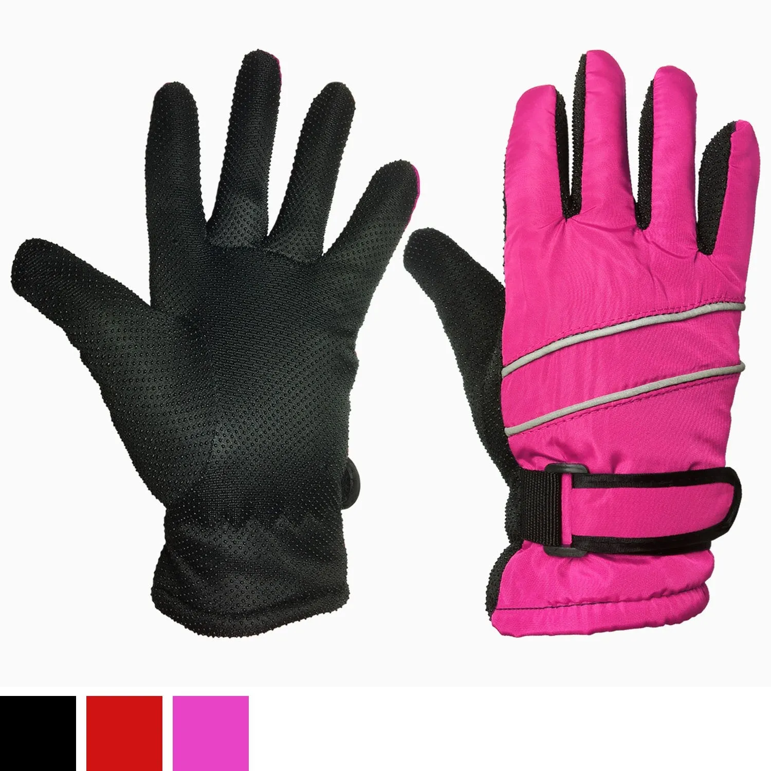 Girls Thermal Lined Winter Gloves with Gripper Palms