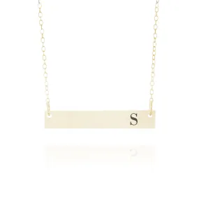 Gold Bar Initial Necklace