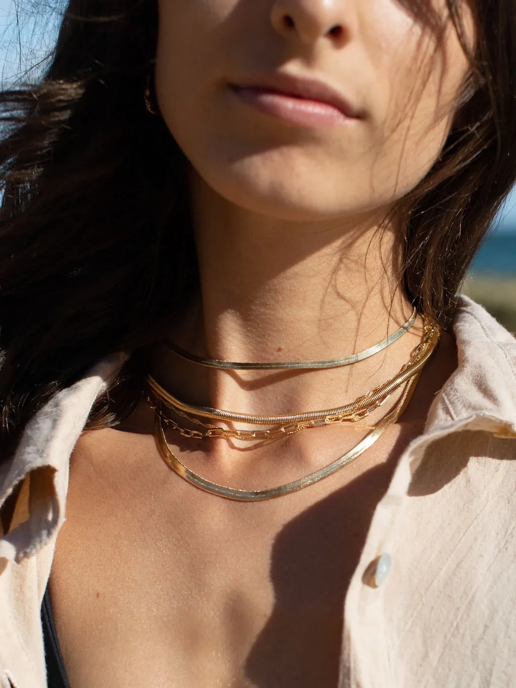 Gold Filled Paperclip Link Chain Necklace - Kala'i