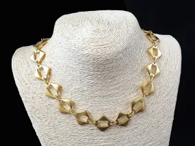 Gold Necklace Chain with Clasp, Chunky Diamond Link, Empty Chain, Blank chain, Necklace Supplies, Non tarnish, 22k Matte Gold Plated, 19"