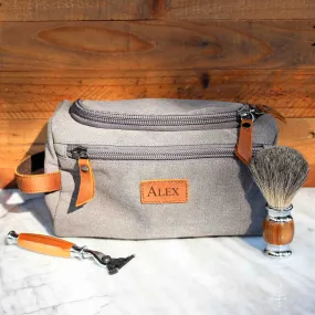 Groomsmen Gifts Personalized Canvas Dopp Kit Monogrammed Toiletry Bag Best Man Gift