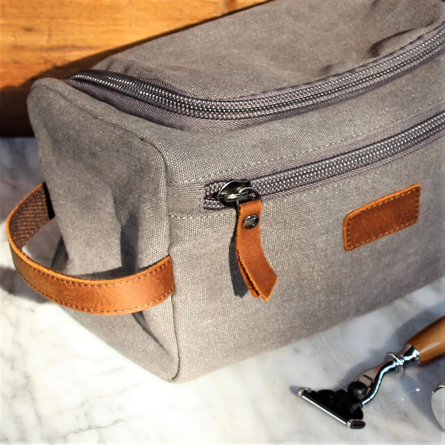 Groomsmen Gifts Personalized Canvas Dopp Kit Monogrammed Toiletry Bag Best Man Gift