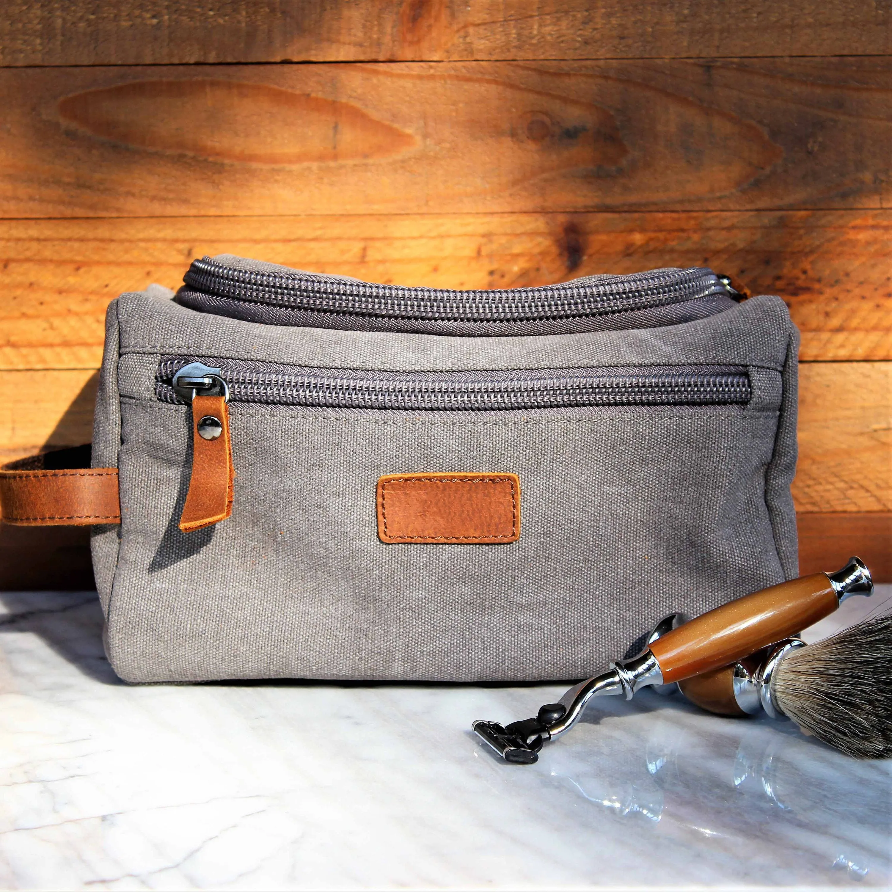 Groomsmen Gifts Personalized Canvas Dopp Kit Monogrammed Toiletry Bag Best Man Gift