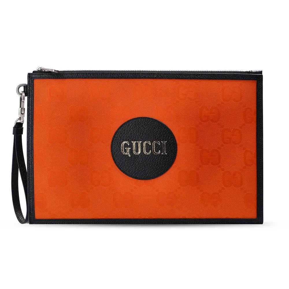 Gucci Off The Grid Orange Econyl Pouch Wristlet Clutch Bag 625598