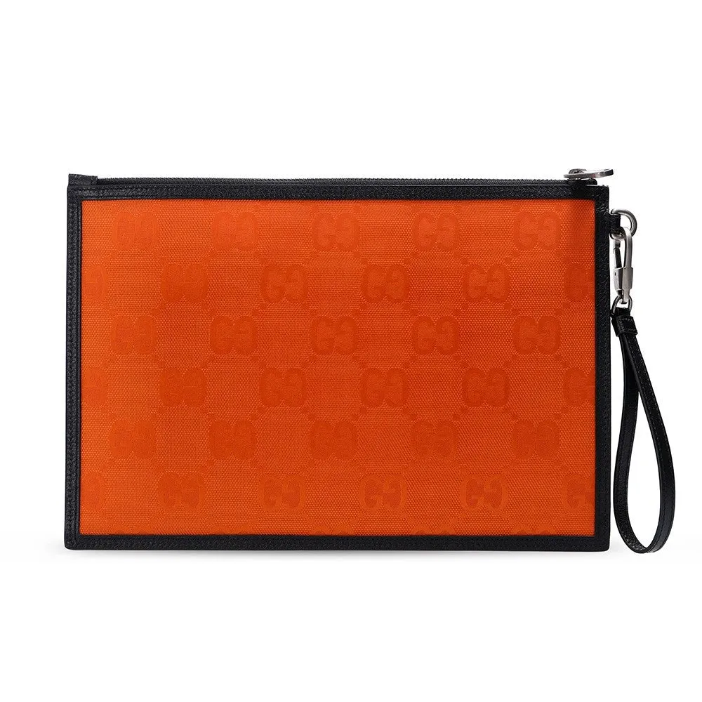 Gucci Off The Grid Orange Econyl Pouch Wristlet Clutch Bag 625598