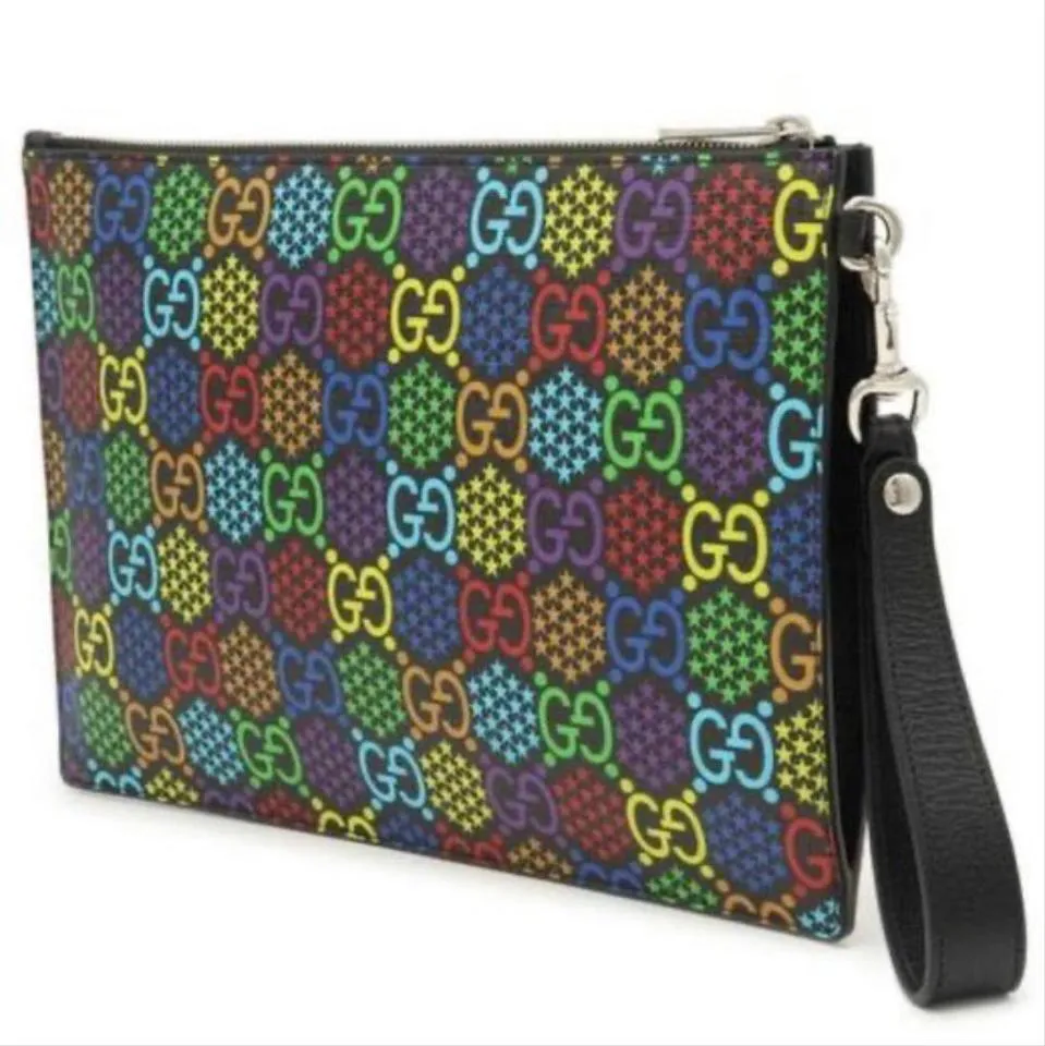 Gucci Psychedelic Rainbow GG Wristlet Clutch Clutch