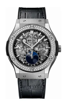 Hublot Classic Fusion Aerofusion Moonphase Titanium & Diamonds Men's Watch