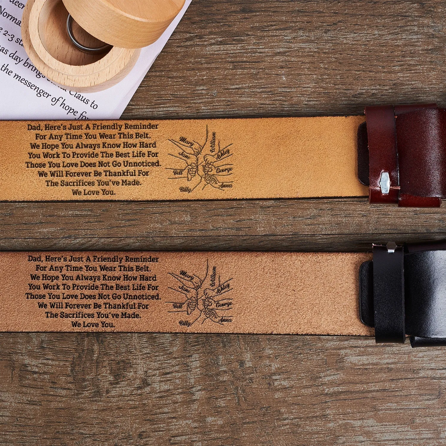 I Hope You Always Know How Hard You Work - Personalized Leather Belt