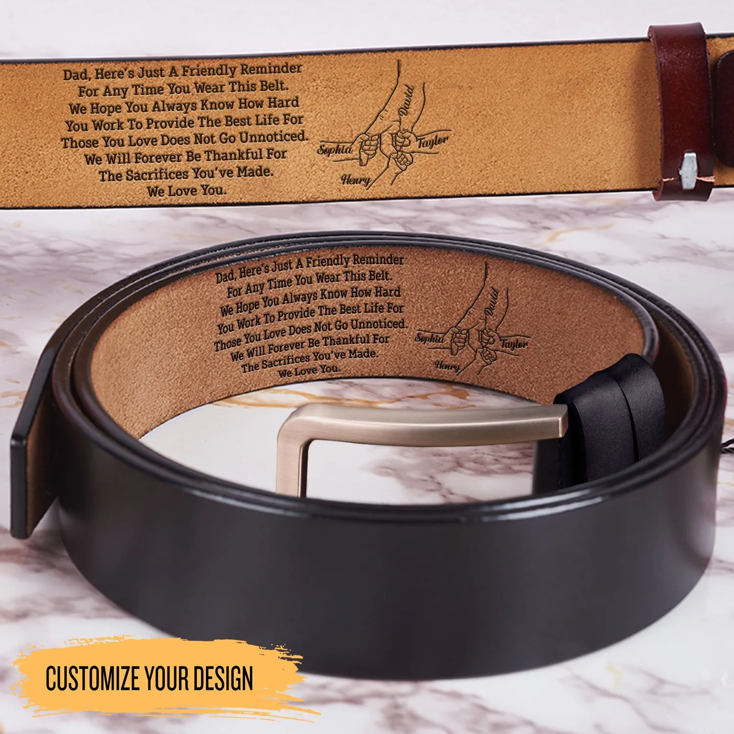 I Hope You Always Know How Hard You Work - Personalized Leather Belt