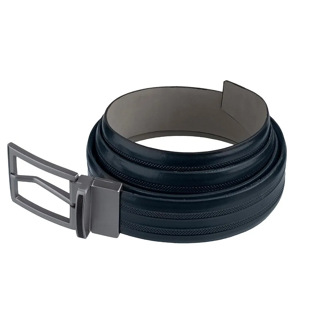 Italian VT Stripe   | Pure Leather | Plus Size Leather Belt for Men | Color - Blue