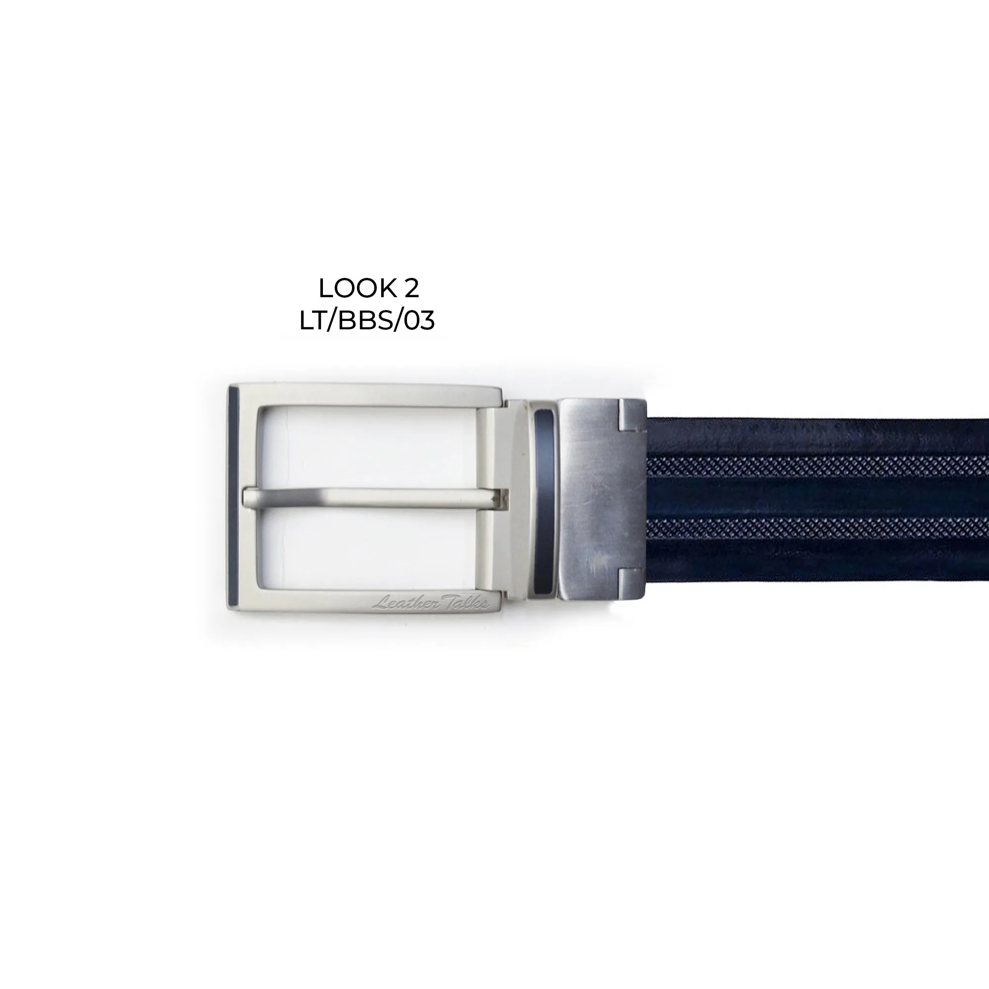 Italian VT Stripe   | Pure Leather | Plus Size Leather Belt for Men | Color - Blue