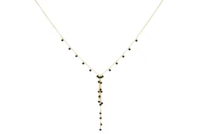 Ivy Black Spinel Lariat Gemstone Necklace