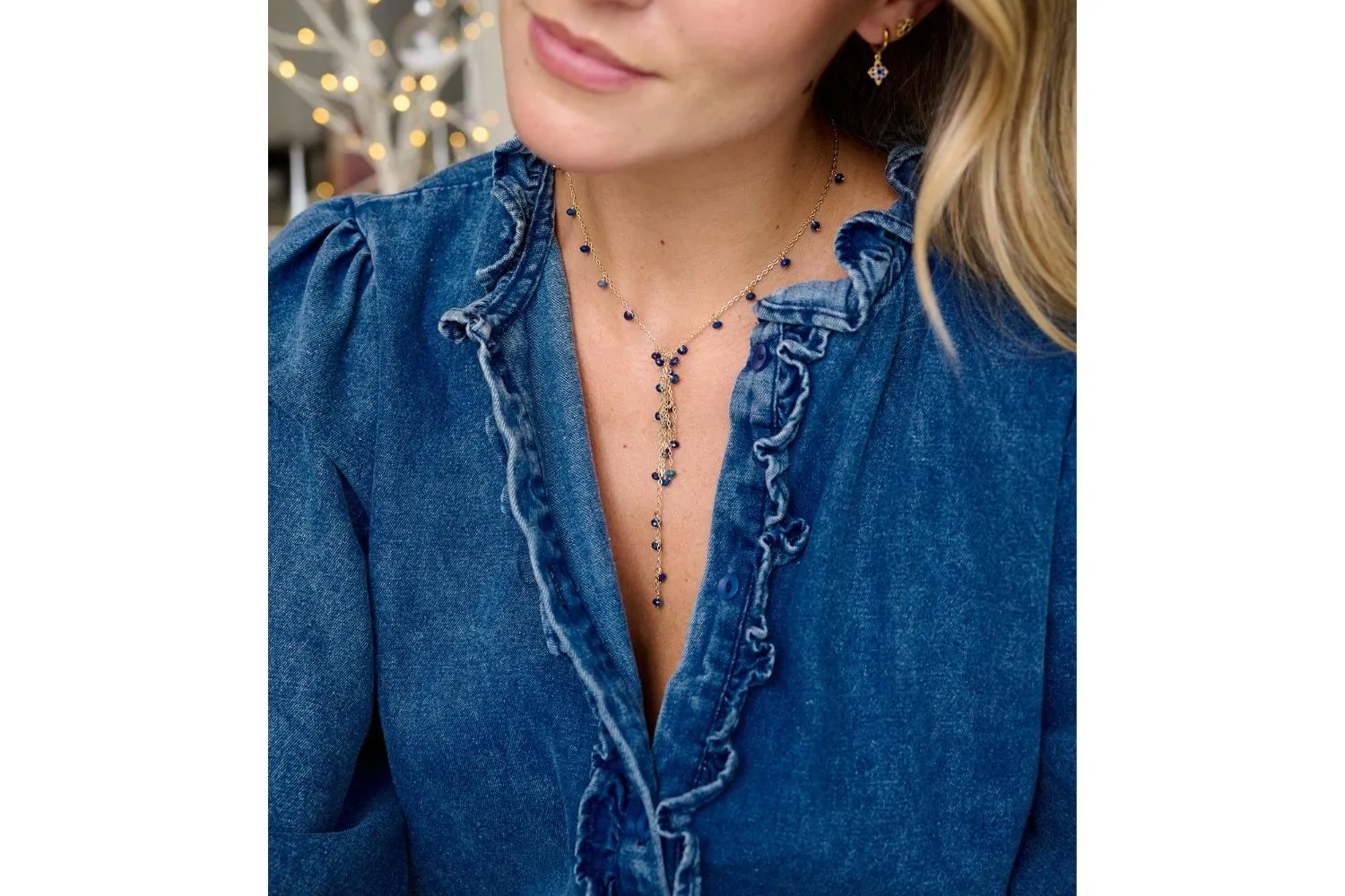 Ivy Kyanite Lariat Gemstone Necklace