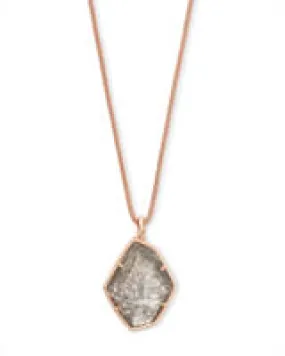 Kendra Scott Kalani Rose Gold Pendant Necklace In Sable Mica