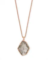 Kendra Scott Kalani Rose Gold Pendant Necklace In Sable Mica