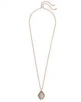 Kendra Scott Kalani Rose Gold Pendant Necklace In Sable Mica