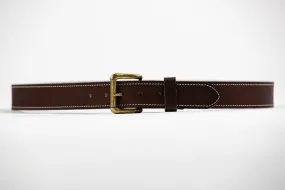 Kentucky Leather Works Men's Handcrafted "Haywood" Brown Leather Belt 1887