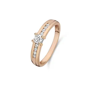 La Concorde Estee 14 karat rose gold ring zirconia stones