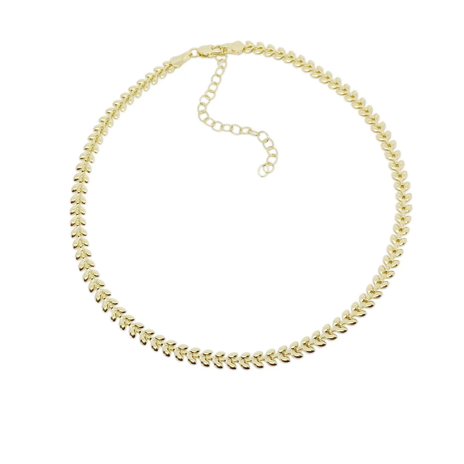 Leafy Luxe: Versatile 18K Gold Chain for Choker or Base Necklace