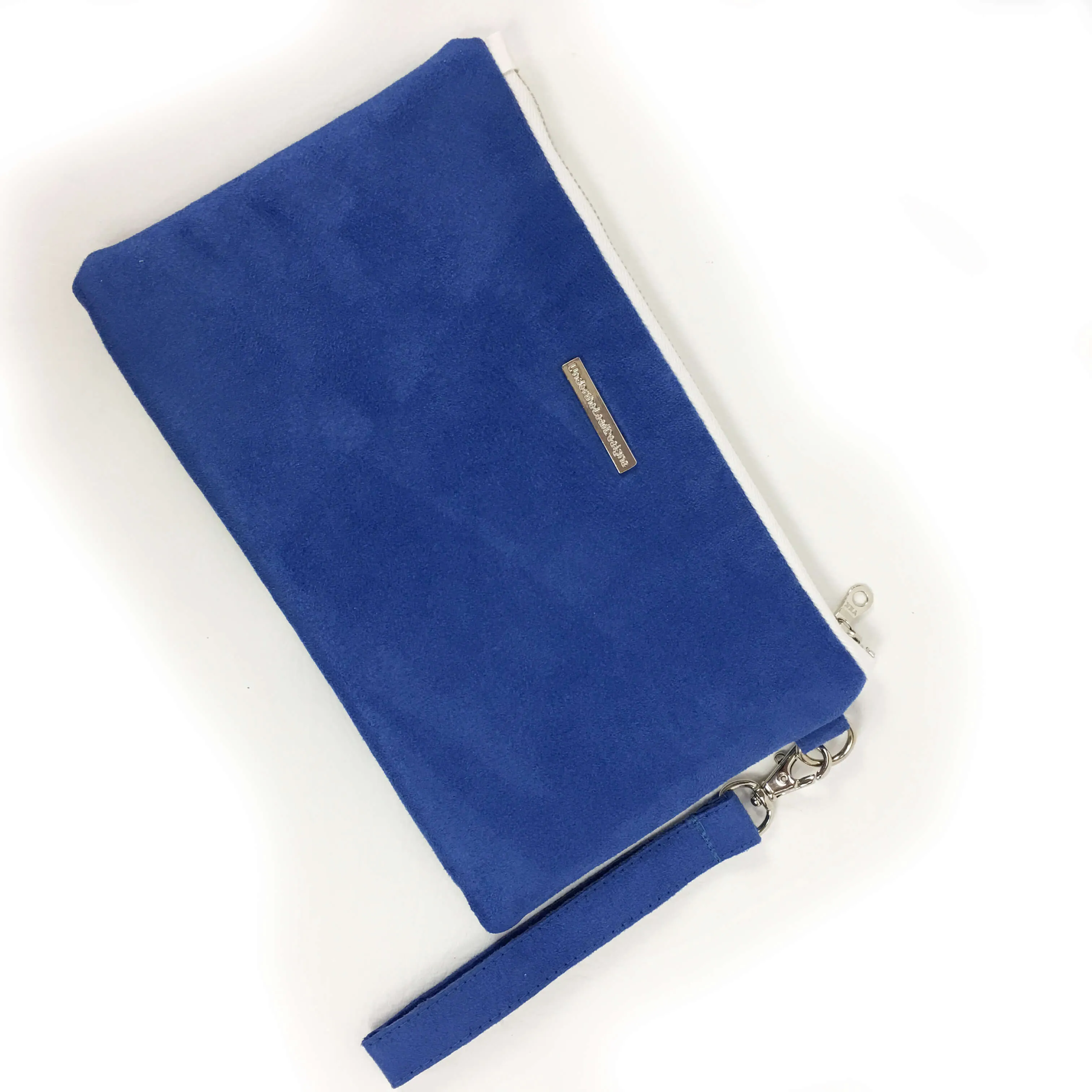 Lilacs on White Wristlet - VeganLeather/Suede