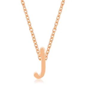 LOVCIA Rose Gold Tone J Initial Necklace