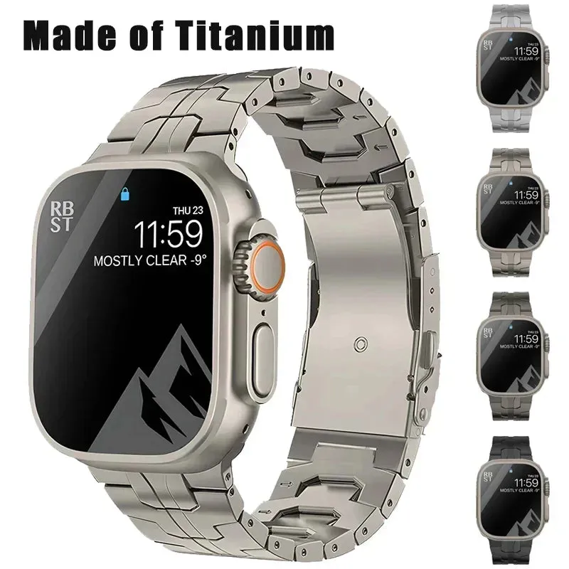 Luxury Titanium Band For Apple Watch Ultra 2 49mm 45mm 41mm 44 40MM Men