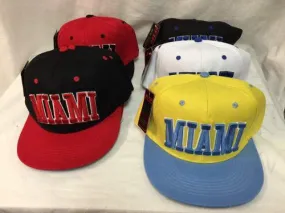 miami snap back flat bill hats caps Case of 24