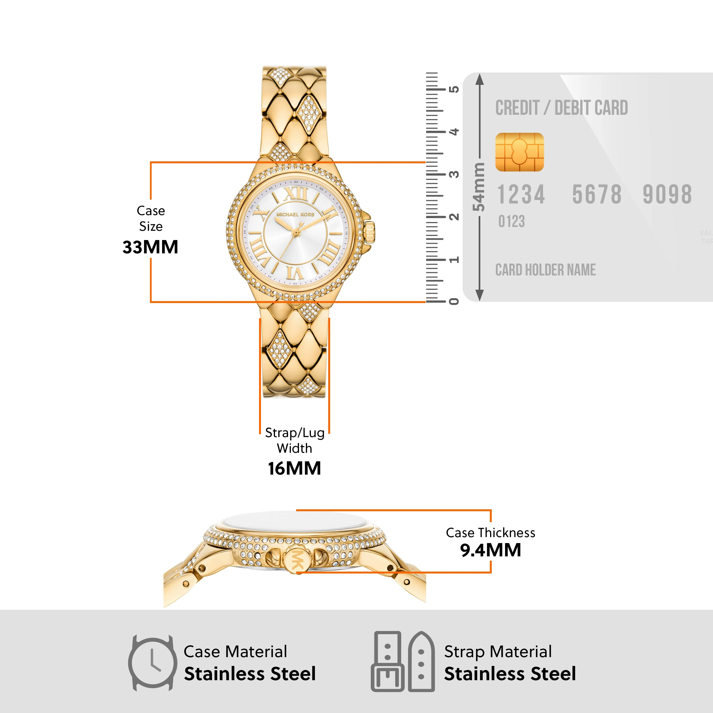 Michael Kors - Camille Three-Hand Gold-Tone Stainless Steel Watch - MK4801 - 788293