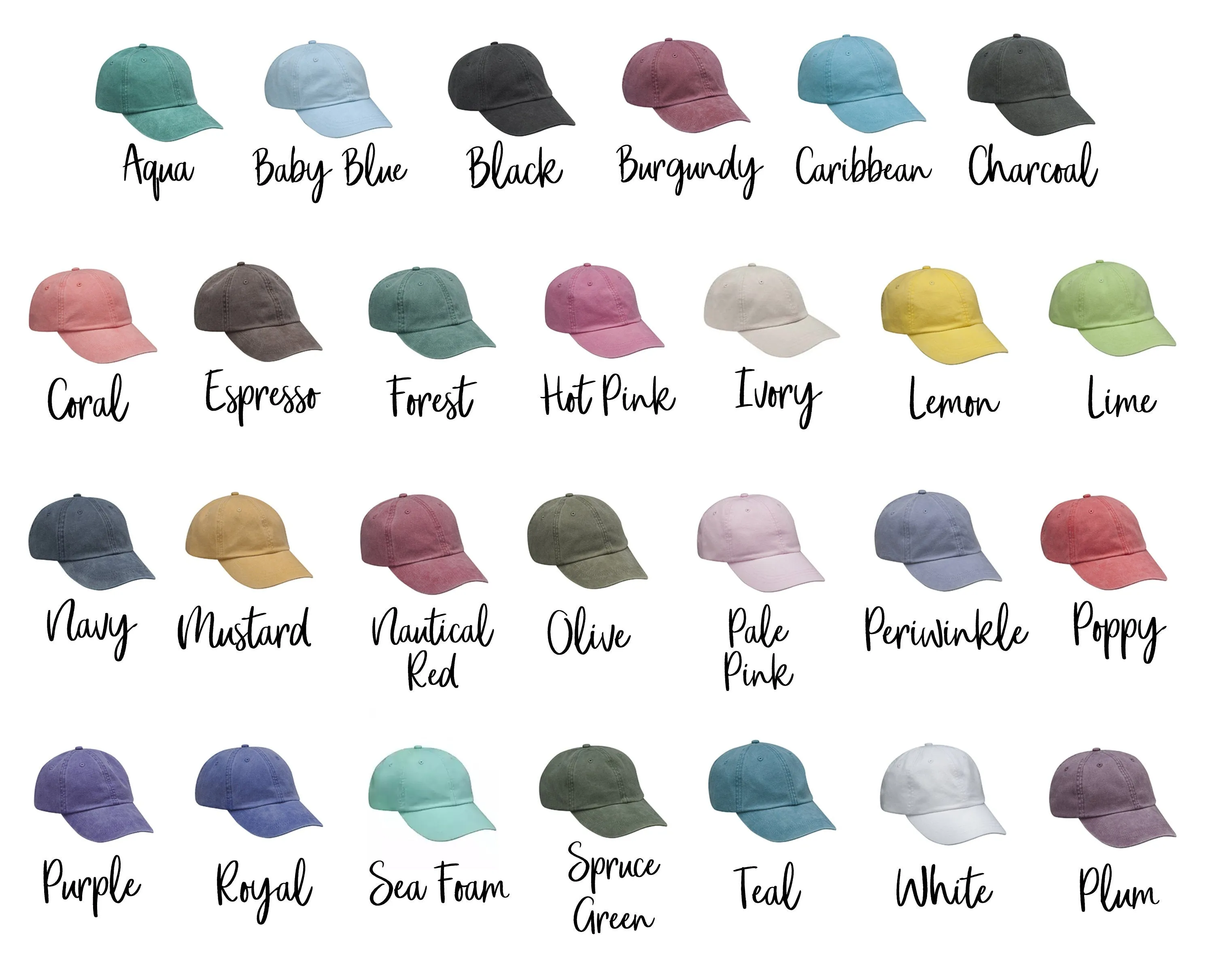 Monogrammed Baseball Hat - Assorted Colors