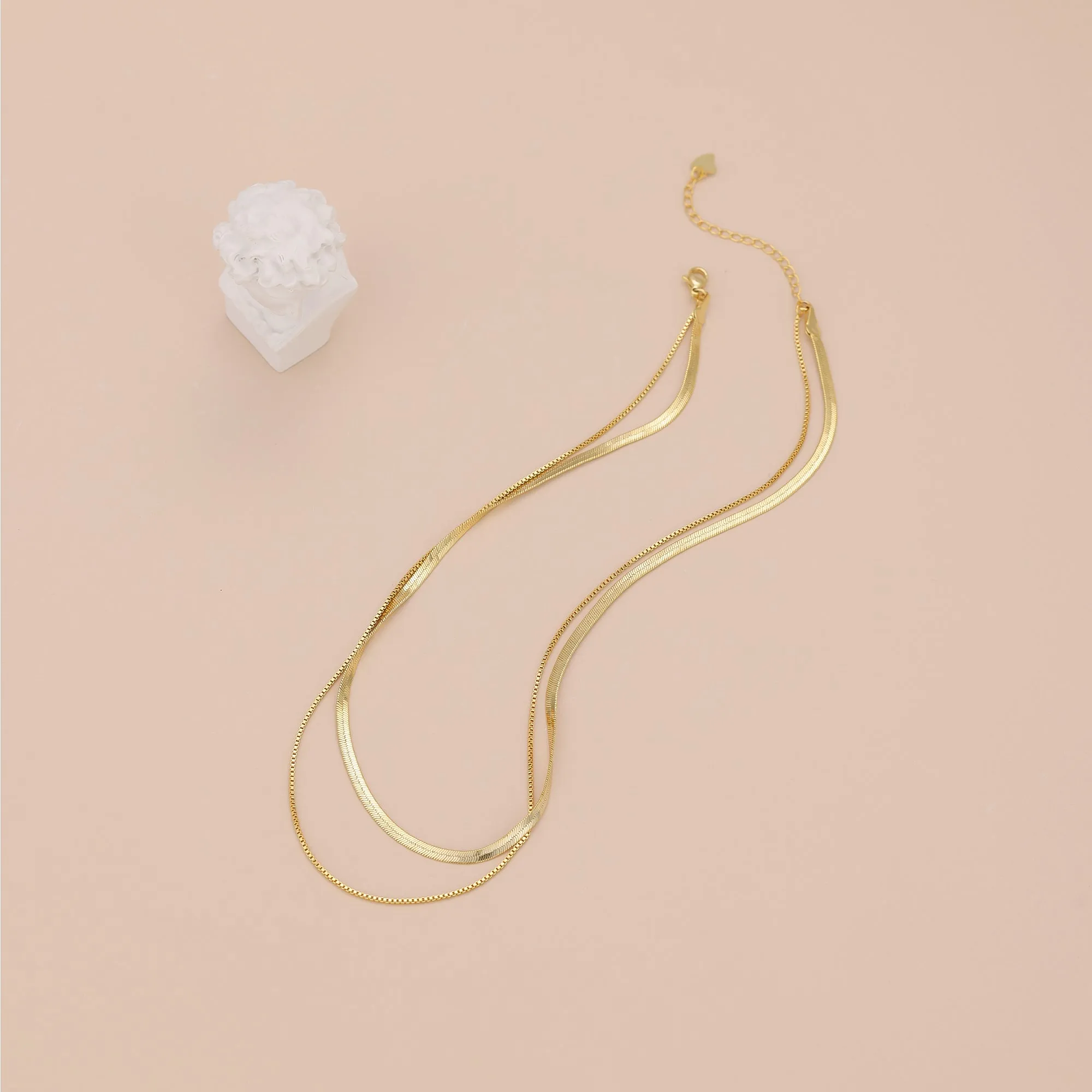 N011 double duo rope snake chain necklace