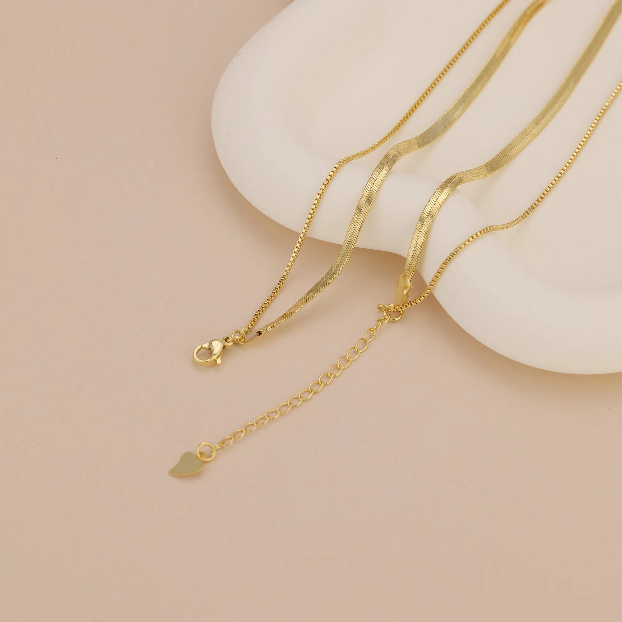 N011 double duo rope snake chain necklace