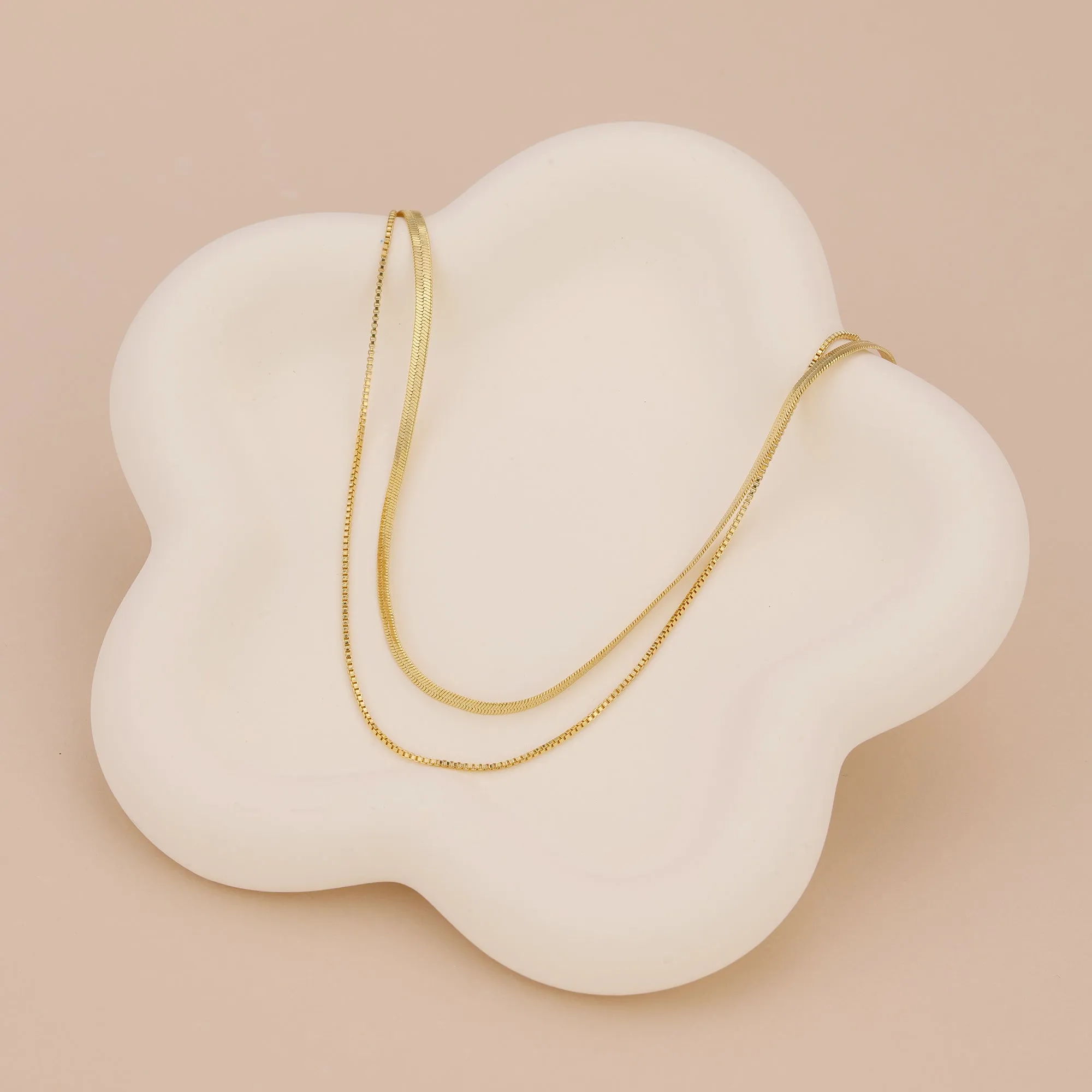 N011 double duo rope snake chain necklace