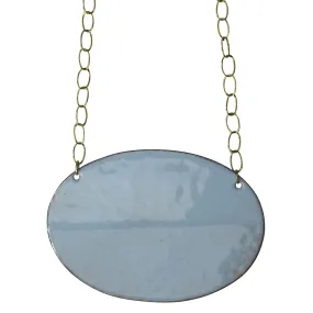 Necklace - Creased Oval, Blue