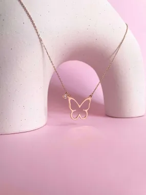 Open Butterfly Necklace | Rose Gold